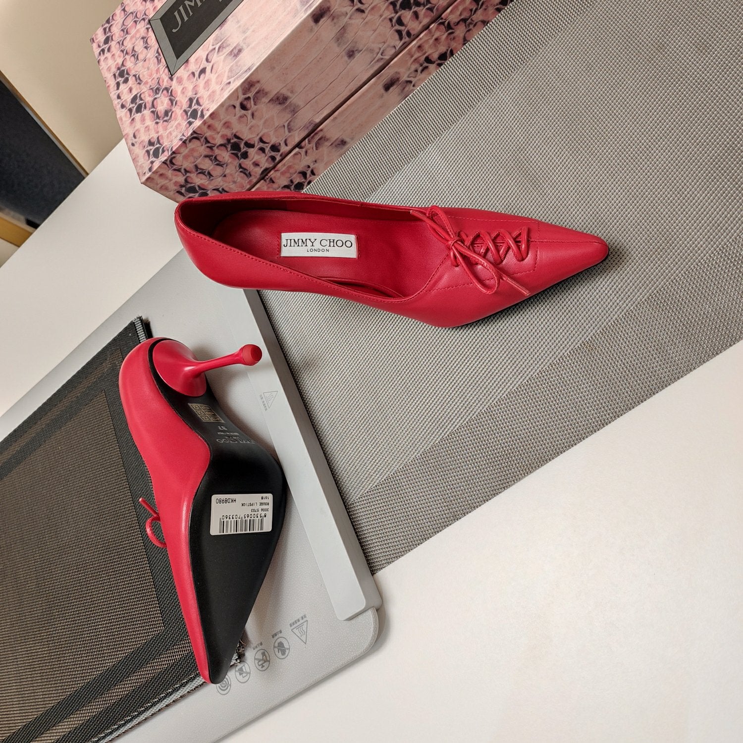 Jimmy 25 Pump High Heels Red Cowhide 240003