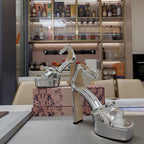 Jimmy 25 Platform Sandal Heels Silver   TPU Material 240008