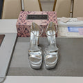 Jimmy 25 Platform Sandal Heels Silver   TPU Material 240008