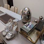 Jimmy 25 Platform Sandal Heels Silver   TPU Material 240008