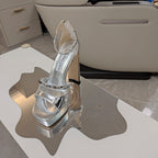 Jimmy 25 Platform Sandal Heels Silver   TPU Material 240008