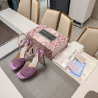 Jimmy 25 Platform Sandal Heels Lilac Purple Silk Satin 240011