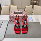 Jimmy 25 Orb 100 Sandal Ruby Red Velvet 240020