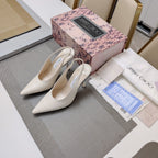 Jimmy 25 Slingback Pump Heels White Nappa Leather 240027