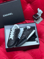 cc low sneaker black quilted calfskin
