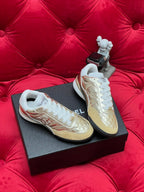 cc low sneaker gold metalic quilted calfskin