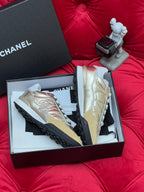 cc low sneaker gold metalic quilted calfskin