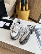 cc trainer black calfskin white mesh