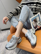 cc trainer black grey calfskin grey mesh