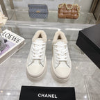 CC Sneaker White Cowhide White Wool Lining
