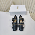 VT 25 Ballerina Ballet Gladiator Flats Black Cowhide 292358