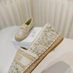 CD Granville Espadrilles Cream Cannage Tweed Sequin 632505