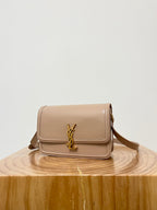 YSL Solferino Small Satchel Bag Pure Beige Gold Calfskin 339520