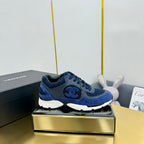 cc womens sneaker in blue wool tweed and suede 137619