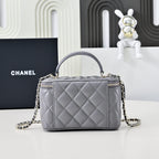 CC 26s Vanity Case Grey Quilted Lambskin 286291