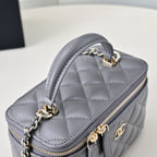 CC 26s Vanity Case Grey Quilted Lambskin 286291