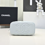CC 26s Vanity Case Light Blue Pastel Quilted Lambskin 286287