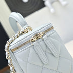 CC 26s Vanity Case Light Blue Pastel Quilted Lambskin 286287
