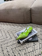 PRA SATIN SLINGBACK PUMPS CHARTREUSE