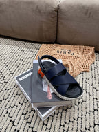 ELECTRIC SANDAL BLACK MIX NAVY CALFSKIN