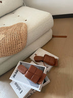 patch mule 35 brown lambskin