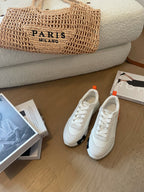 HM Bouncing 35 Sneakers White Canvas & Suede Goatskin H Black Orange