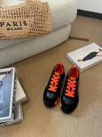 HM Bouncing 35 Sneakers Black Goatskin & Suede Goatskin Orange H Orange