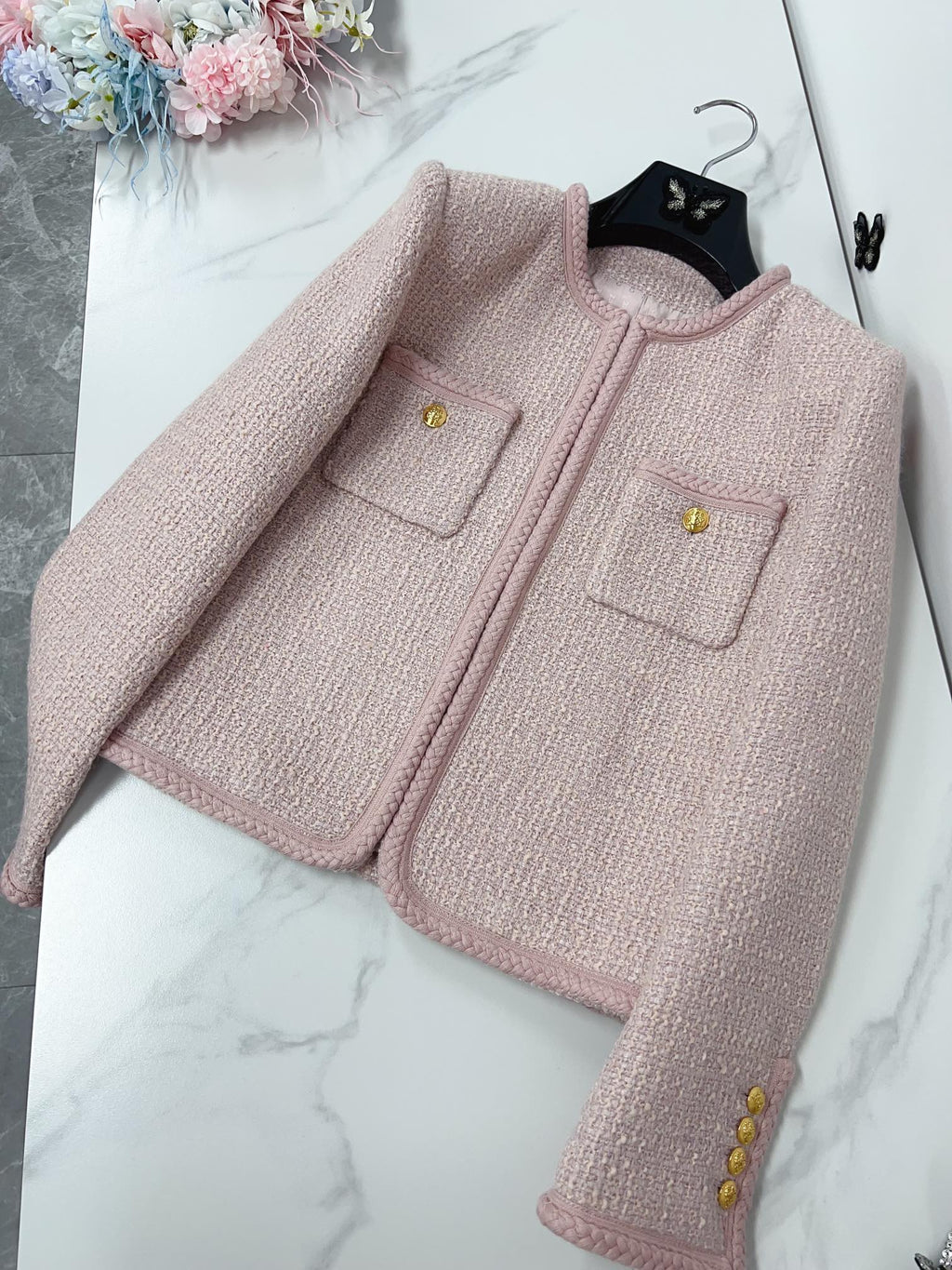 Celine Jacket Pink Gold Wool Cotton 290451
