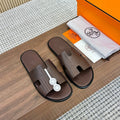 HM Men Izmir Sandals Coffee Embossed Leather 799283