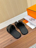 HM Men Izmir Sandals Black Embossed Leather 799285
