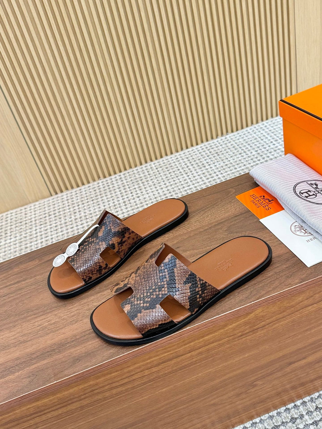 HM Men Izmir Sandals Brown Snakeskin 799287