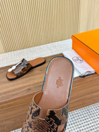 HM Men Izmir Sandals Brown Snakeskin 799287
