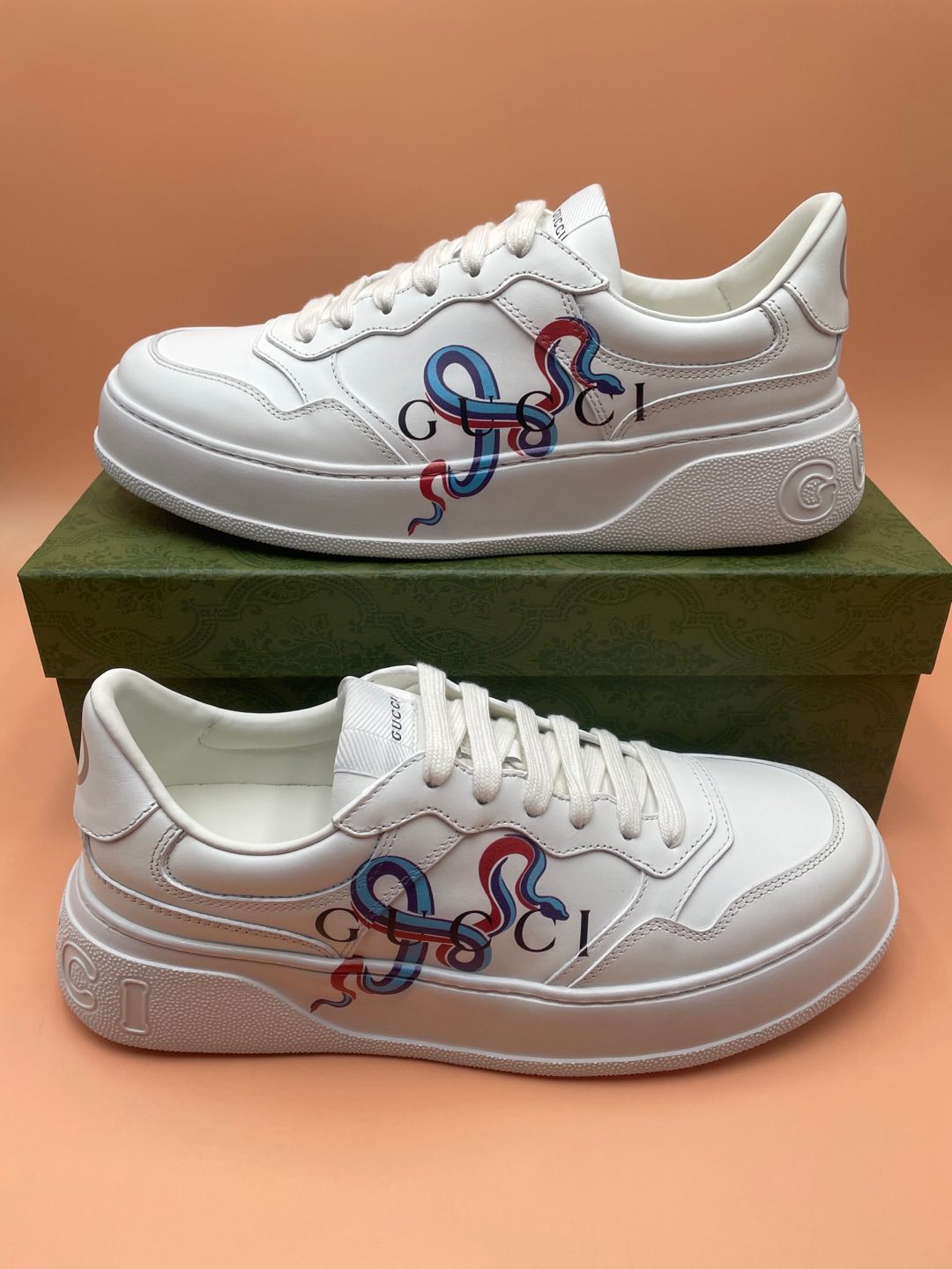 GG Men's Sneaker White Cowhide 523543