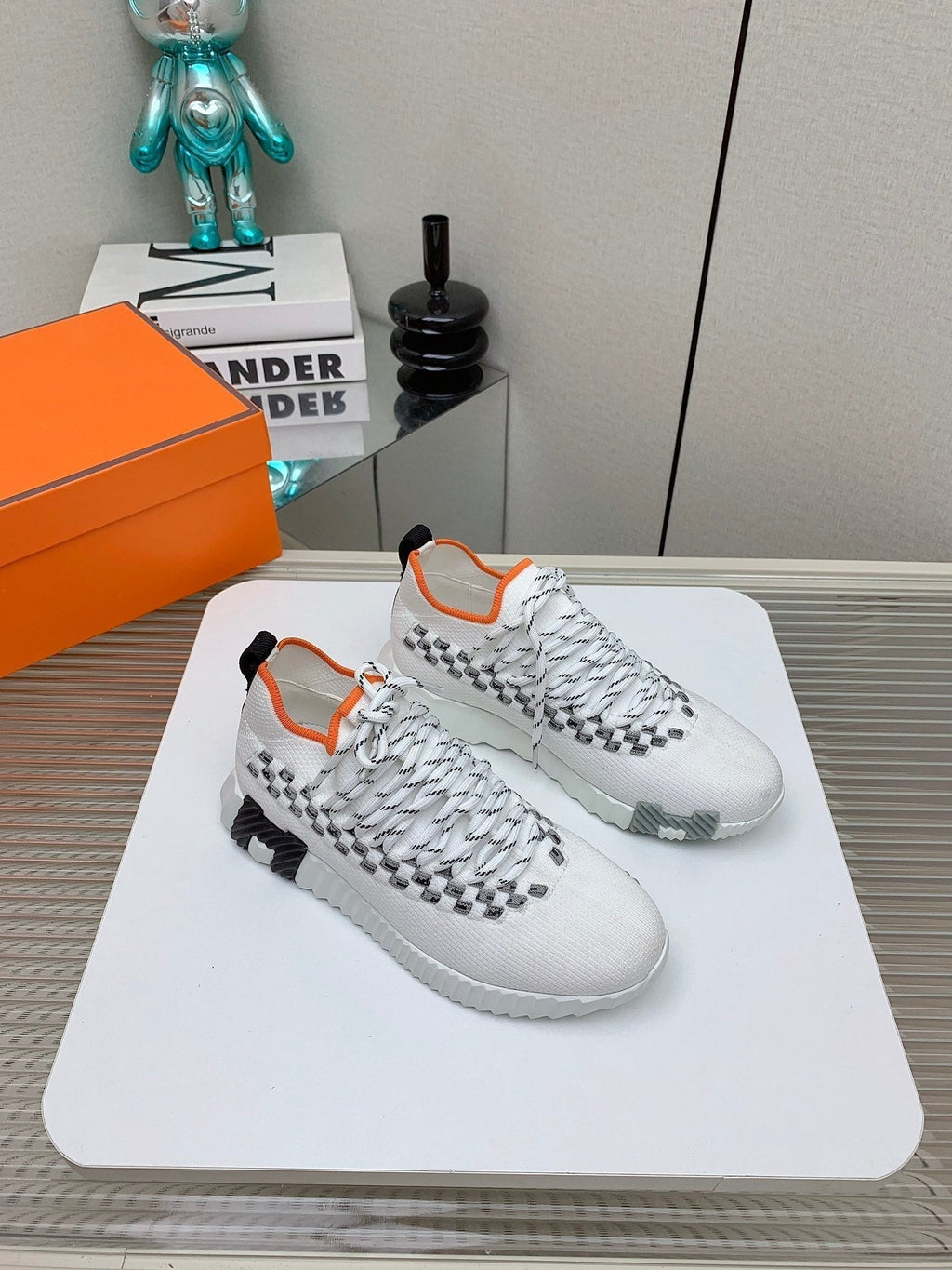 HM Flex slip-on sneaker In White Woven Fabric 106321