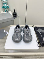 XL FISHNET SNEAKER IN GRAY MESH, POLYURETHANE, POLYESTER WITH RHINESTONES