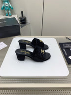 CC Mule Sandals 50mm In Black Velvet 148937