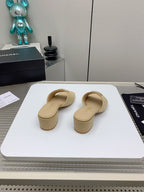 CC Mule Sandals 50m In Beige Lambskin 148980