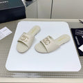 CC Slippers In White Lambskin 148993
