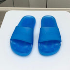 POOL SLIDE SANDAL IN JELLY BLUE RUBBER