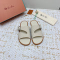 LP Men Sandals In Cream White Calfskin