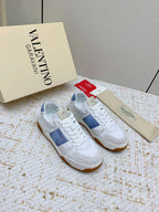 VT 25 Low Top Garavani Sneaker Denim White Cowhide