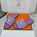 HM 26ss Oasis Sandals Purple Suede Cowhide 625147