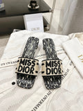 CD 25 Mid Heel Mules Cotton Fabric 241433