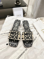 CD 25 Mid Heel Mules Cotton Fabric 241433