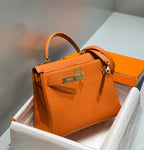 HM KELLY 28CM ORANGE TOGO GOLD HARDWARE
