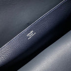 HALZAN 25 HANDLE BAG IN NAVY BLUE GRAINED CALFSKIN