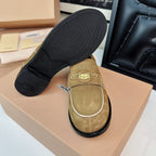 Miu Loafers Cinnamon Brown Suede