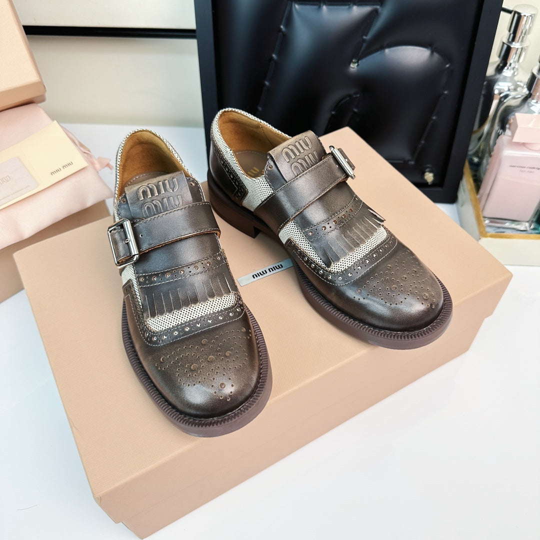 Church's X Miu Loafers Brown Black Calfskin