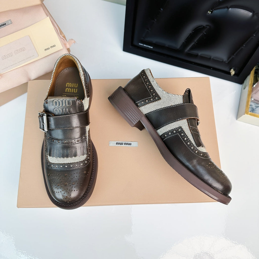 Church's X Miu Loafers Brown Black Calfskin