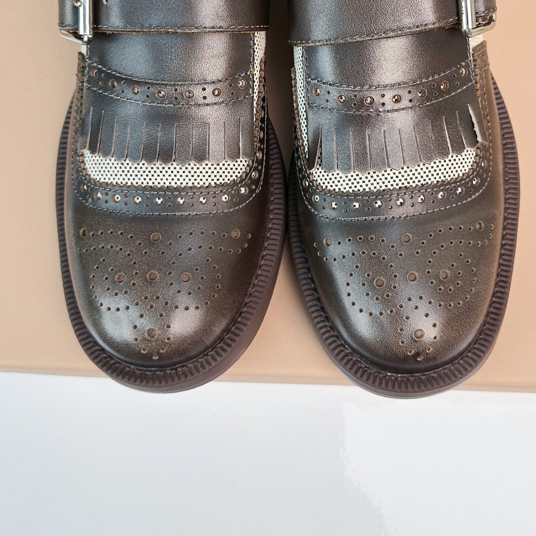 Church's X Miu Loafers Brown Black Calfskin